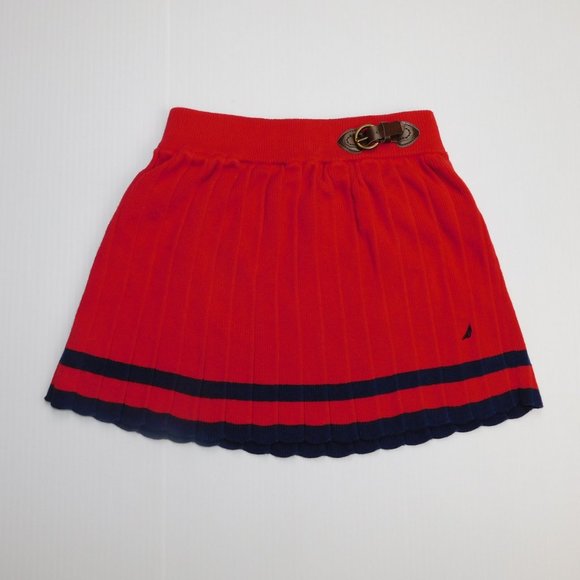 Nautica Girls 3T Red Blue knit kilt like Skirt - Picture 6 of 8